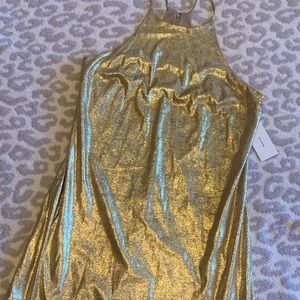 Halston Gold Mini Dress